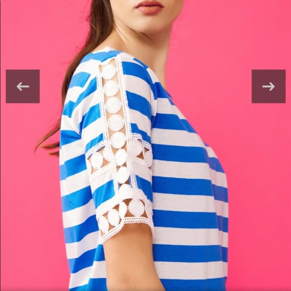 Blue and white stripes blouse